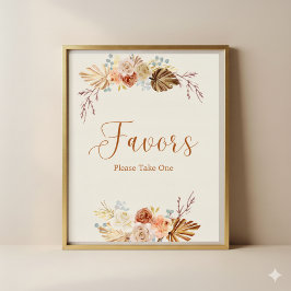 Póster Fall Rustic Favors Please Take One Bridal Shower