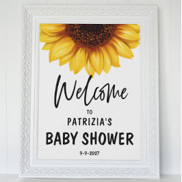 Póster Fall Sunflower Welcome Baby Shower