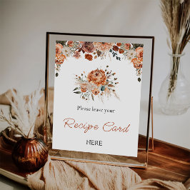 Póster Fall Terracotta Bridal Shower Receta de Poster