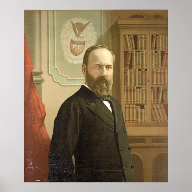 Póster Fallecido Presidente James A. Garfield, Por G.F. G (Frente)