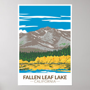Póster Fallen Leaf Lake California Vintage