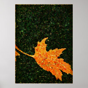 Póster Falling Leaf Oil Painting Poster