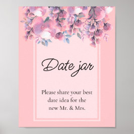 Póster Fallo Floral Rosa Polvorienta tarro de citas despe