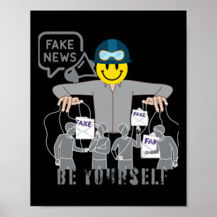 Póster Falsas Noticias Falsas Conspiraciones Ilusión De V