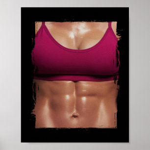 Póster Falso Músculo Mujer Fitness Cuerpo femenino