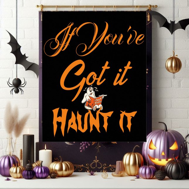 Póster Falso Poster de Fiesta fantasma de Halloween (Spooky Funky Quote Halloween Ghost Party Poster)