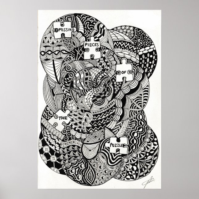 Póster Falta una pieza del rompecabezas (Frente)