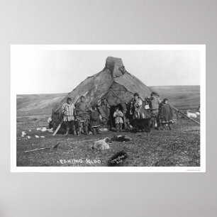 Póster Familia 1906 del iglú y del esquimal