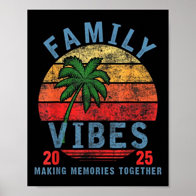 Póster Familia 2025 Vibes Familia Reunión Vacacional (Frente)