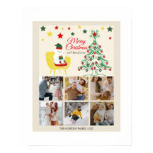 Familia 6 Árbol de Collage de fotos Feliz Navidad 