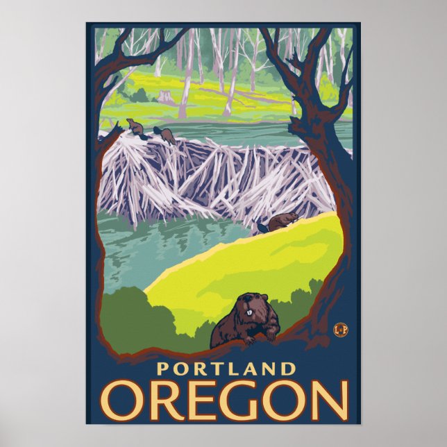 Póster Familia Beaver - Portland, Oregón (Frente)
