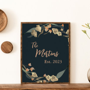 Póster Familia Botánica Beige de la Marina Elegante