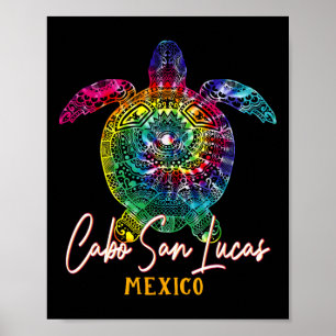 Póster Familia Cabo San Lucas Tie Dye Sea Turtle