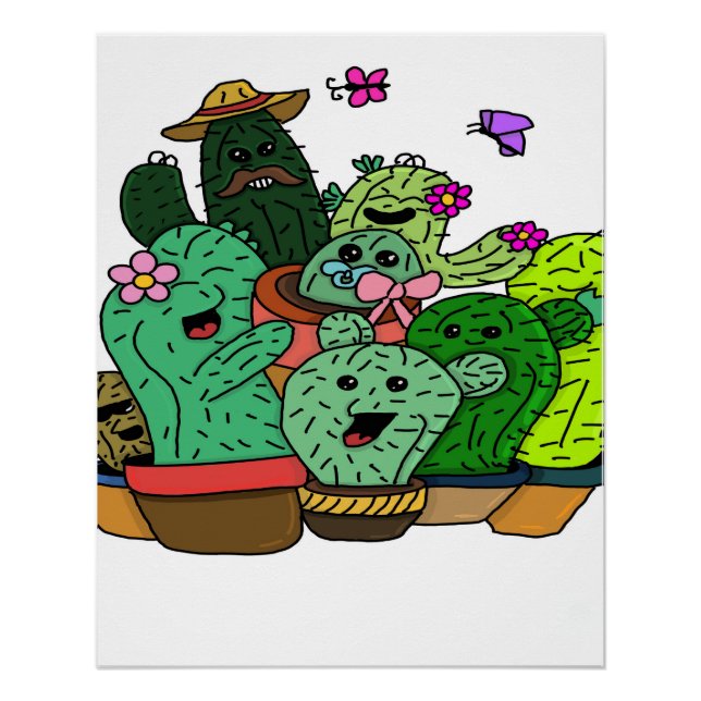 Póster familia cactus (Anverso)