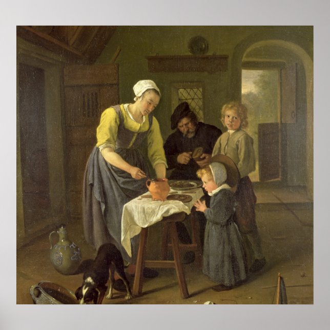 Póster Familia campesina en horario de comidas, c.1665 (Frente)