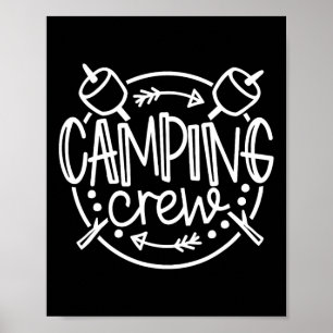Póster Familia Camping Crew Campfire Campamento de Verano