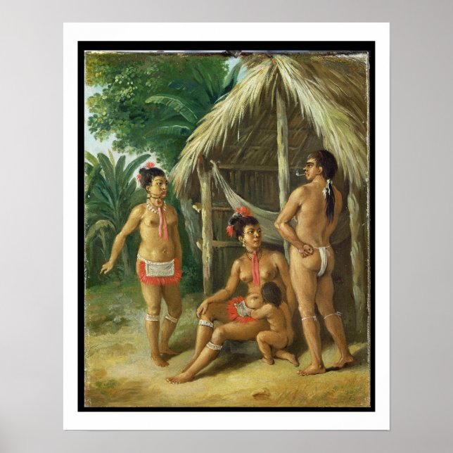 Póster Familia caribe de las Islas de Oleario en el exter (Frente)