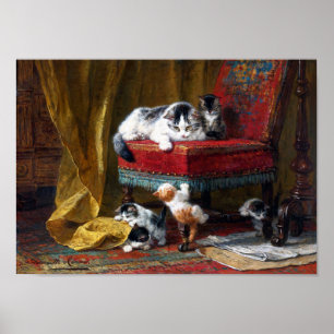 Póster Familia Cat, Henriette Ronner-Knip