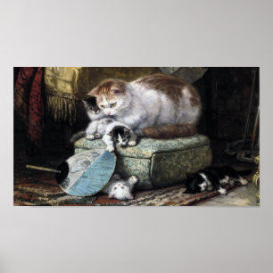 Póster Familia Cat, Henriette Ronner-Knip