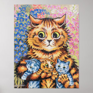 Póster Familia Cat   Louis Wain  