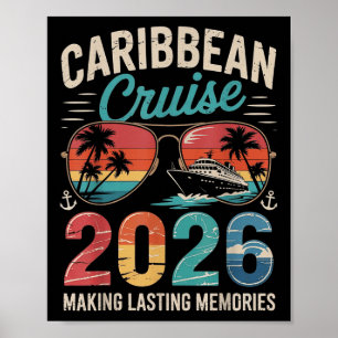 Póster Familia coincidente de viaje de vacaciones de cruc