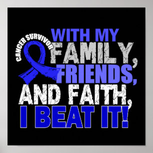 Póster Familia de amigos de sobrevivientes de cáncer de c