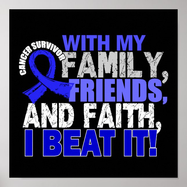 Póster Familia de amigos de sobrevivientes de cáncer de c (Frente)