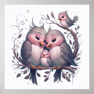 Póster Familia de aves acuáticas con niños#5