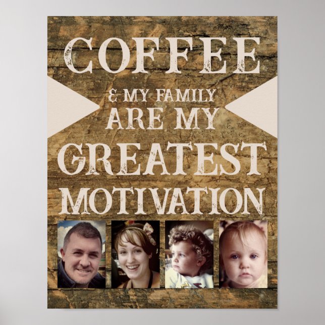 Póster Familia de café de motivación 4 foto beige marrón (Frente)
