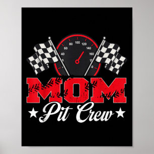 Póster Familia de Carreras de cumpleaños de Race Car Pit