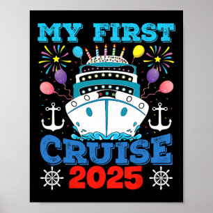 Póster Familia De Cruceros Vacaciones Tee Ancla De Barco 