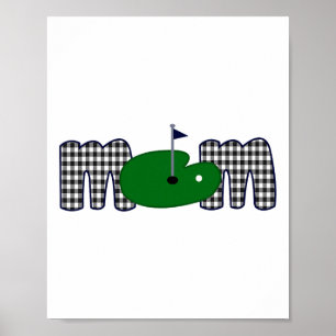 Póster Familia de Cumpleaños de la Madre del Golf
