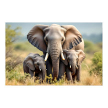 Familia de Elefantes Felices