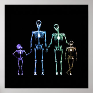 Póster Familia de esqueletos de rayos X - Multicolor 3