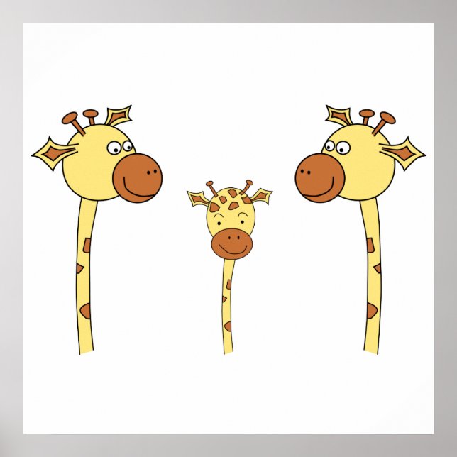 Póster Familia de jirafas. Personalizado. (Frente)