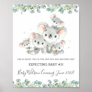 Póster Familia de Koala de cinco Rótulos de anuncio de na
