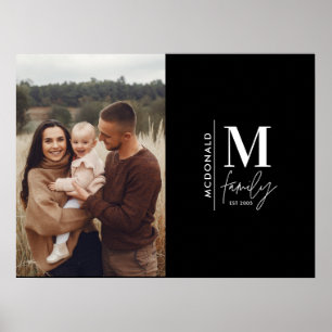 Póster Familia de monogramas fotográficos modernos en bla