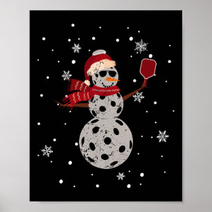 Póster Familia de muñeco de nieve con sombrero de Santa P