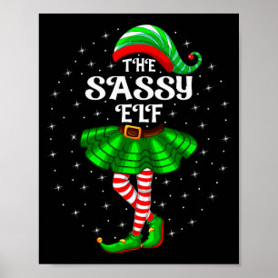 Póster Familia de Navidad Mujer Niñas Mamá El Sy Elf Ch