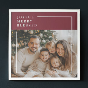 Póster Familia de Navidad Personalizada Alegre Feliz Bend