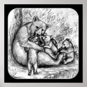 Póster Familia De Oso