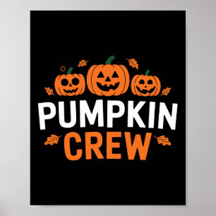 Póster Familia de parches de calabaza divertida de calaba