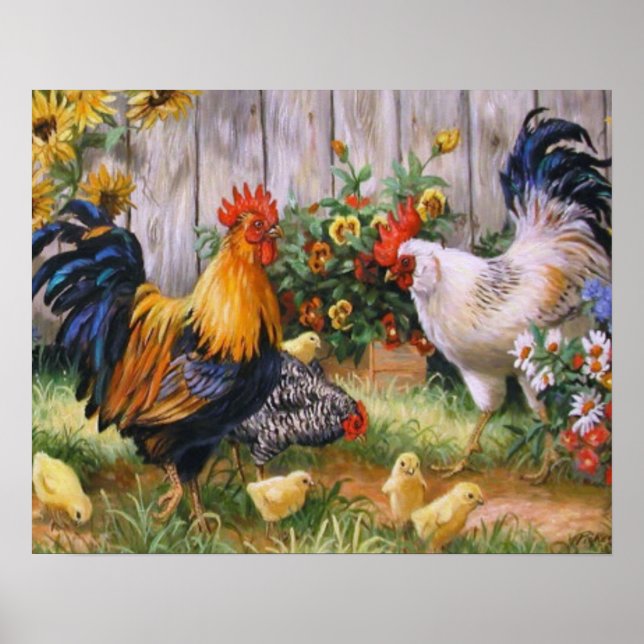 Póster Familia de pollo (Frente)