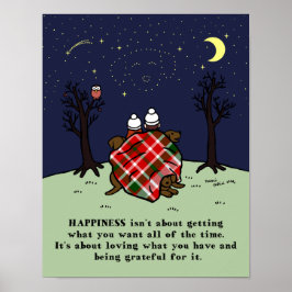 Póster Familia de tres pastores de chocolate y cielo estr