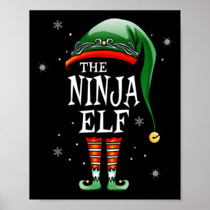 Póster Familia Divertida Coincidente El Elfo Ninja Navida