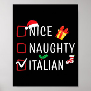 Póster Familia divertida y traviesa de Navidades italiano