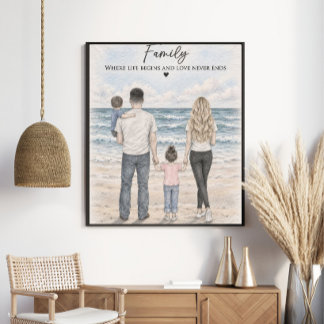 Póster Familia donde comienza la vida y el amor nunca ter