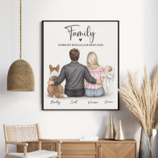 Póster Familia donde comienza la vida y el amor nunca ter