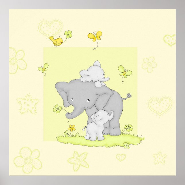 Póster Familia elefante (Frente)