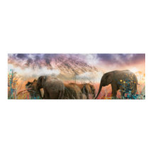 Familia elefante del Monte Kilimanjaro